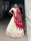 LNB1601 Khadi Cotton With Sequins And Thread Embroidery Work Lehenga With Blouse Dupatta Bulk Orders In India